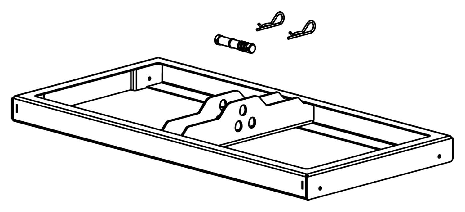 Herraje metálico para el colgado de subwoofer